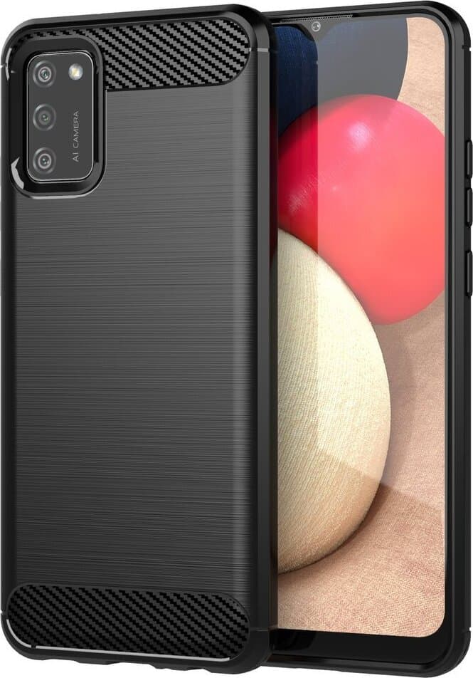 Тънък силиконов (TPU) калъф за Samsung Galaxy A02s - Carbon Flexible TPU Case (черен)
