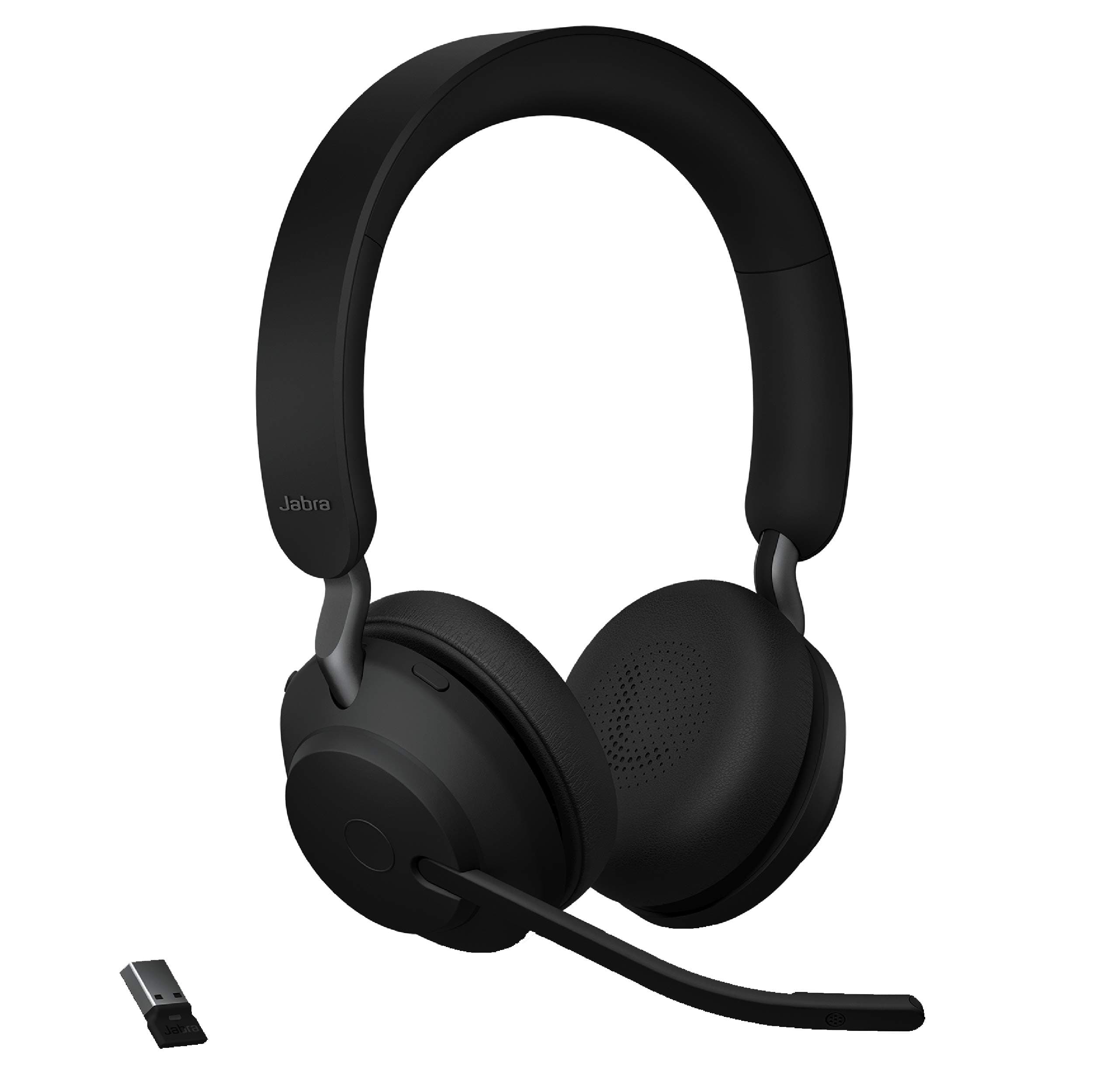 Слушалки Jabra Evolve2 65 MS Stereo, безжични, микрофон, за работа с Microsoft Teams, шумоизолиращ дизайн, светлинна индикация за заетост, Bluetooth, USB Type-A, черни