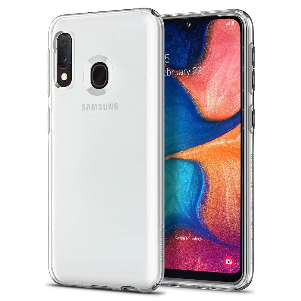 Тънък качествен силиконов (TPU) калъф за Samsung Galaxy A20E (прозрачен) - Spigen Liquid Crystal Case