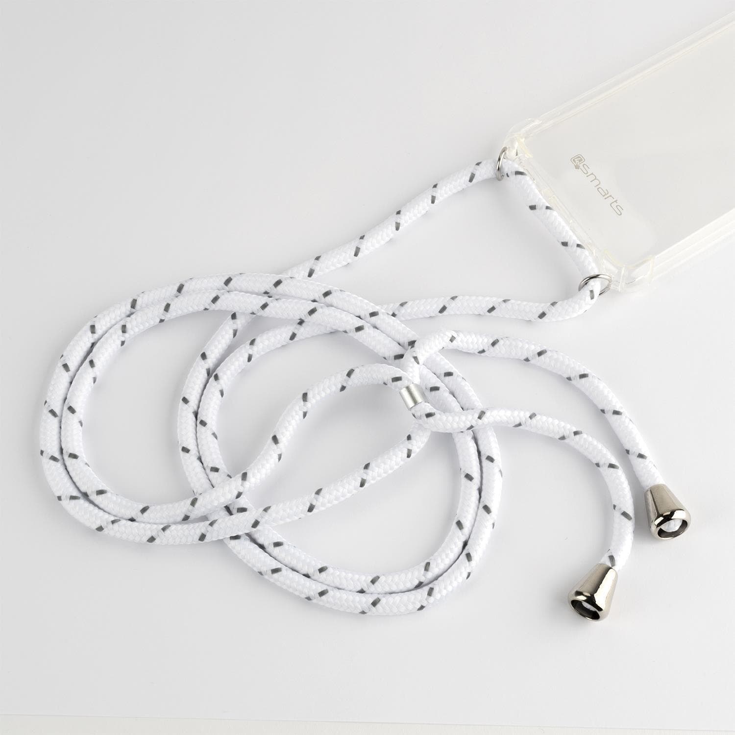 Силиконов калъф с лента за врата за Samsung Galaxy S10E - 4smarts Necklace Case (бял)