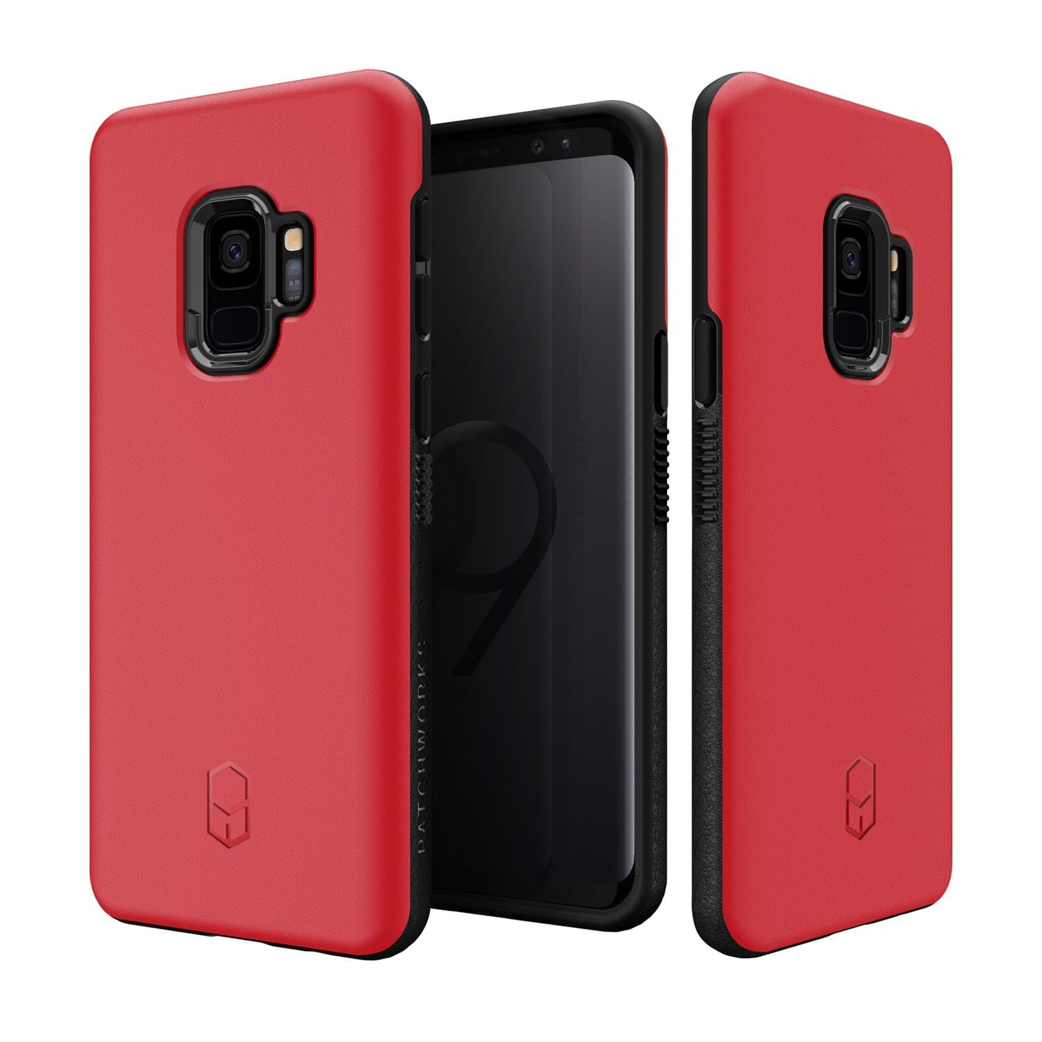 Хибриден удароустойчив TPU калъф за Samsung Galaxy S9 - Patchworks Level ITG Case (червен)