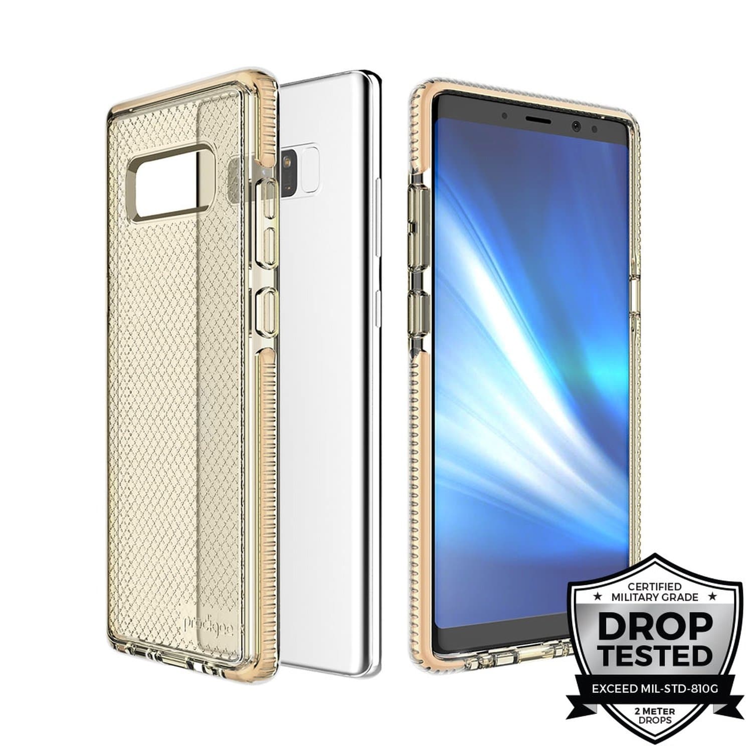 Хибриден кейс с висока степен на защита за Samsung Galaxy Note 8 - Prodigee Safetee Case (златист)