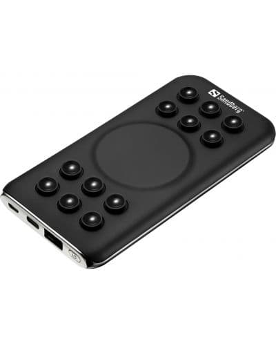 Портативна батерия Sandberg - Wireless, 6000 mAh, черна