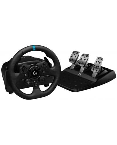 Волан с педали Logitech - G923, PS4/PS5/PC, черен