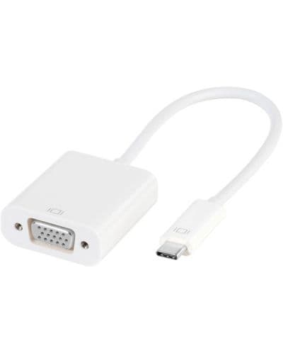 Адаптер Vivanco - 45255, USB-C/VGA, 0.15 m, бял