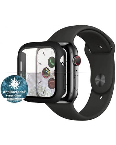 Стъклен протектор PanzerGlass - AntiBact, Apple Watch 4/5/6/SE, 40 mm, черен