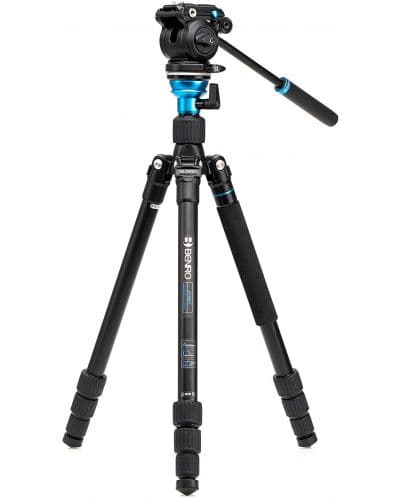 Видео статив Benro - Aero 2 Pro + S2Pro, 54-169 cm, черен
