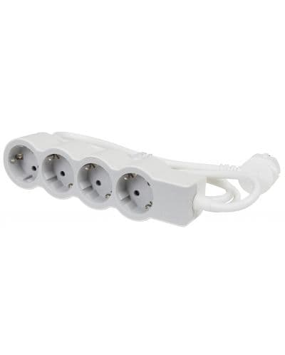 Разклонител Legrand - STD 694552, 4 гнезда, 1.5m, бял/сив