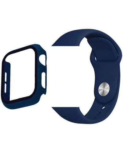 Каишка и протектор Trender - Apple Watch, 44/45 mm, сини