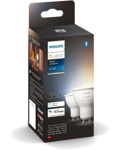 Смарт крушки Philips - Hue, 4.3W, GU10, dimmer, 2 броя