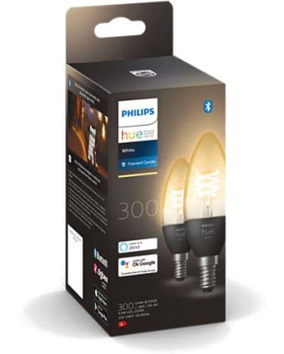 Смарт крушки Philips - Hue, 4.5W, E14, B35, 2 броя, dimmer